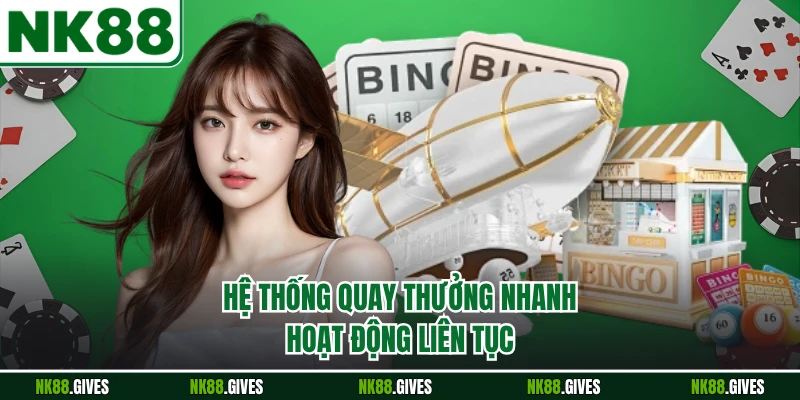Hệ thống quay thưởng nhanh hoạt động liên tục